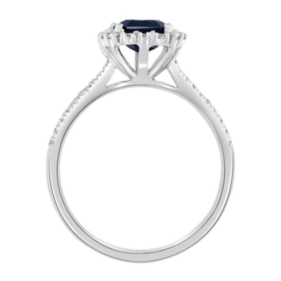 Effy 1.52 ct tw sapphire & 1/3ct tw Diamond ring in 14k white gold - Picture 6 of 14
